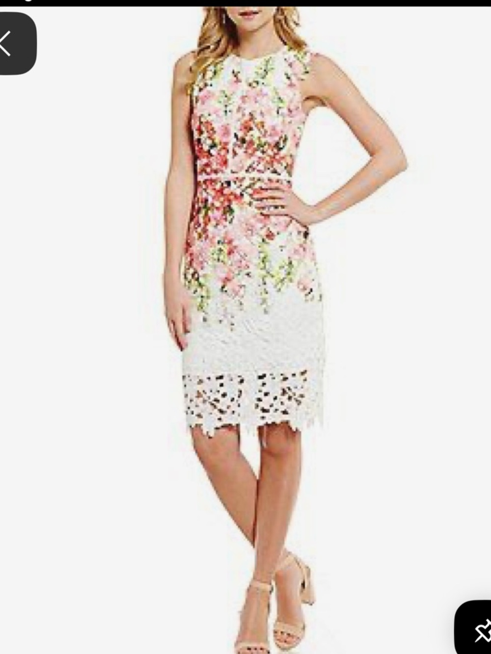 Antonio Melani pink embroidered eyelet midi Dress size 10